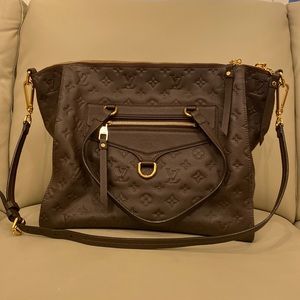 Louis Vuitton Dark Brown Shoulder Bag with Gold Accents